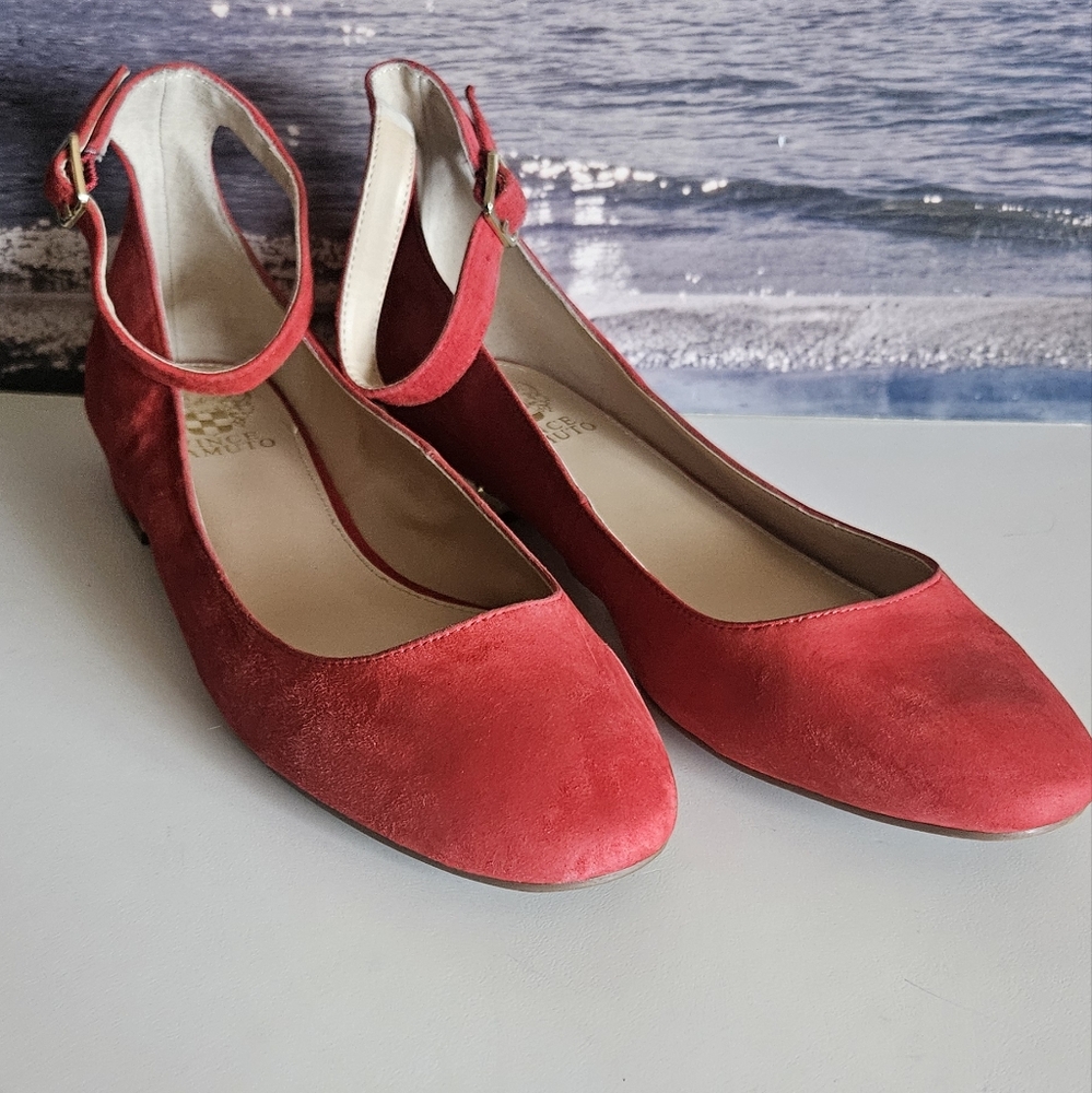Vince Camuto Red Muse Suede Shoes